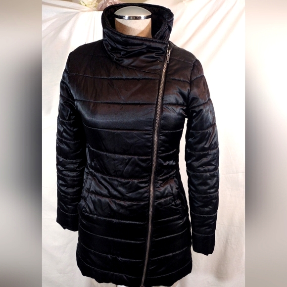 Calvin Klein Other - Calvin Klein Girls Puffer Coat, Black Satin, Collar, Zip Pockets, Lining, 8-10